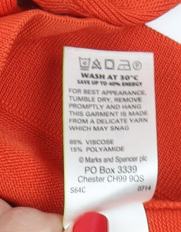 Marks and Spencer Women's Orange Pullover Jumper