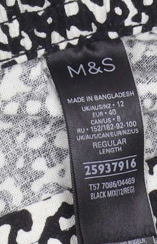 Marks and Spencer Women's Black Elastic Waist Trousers