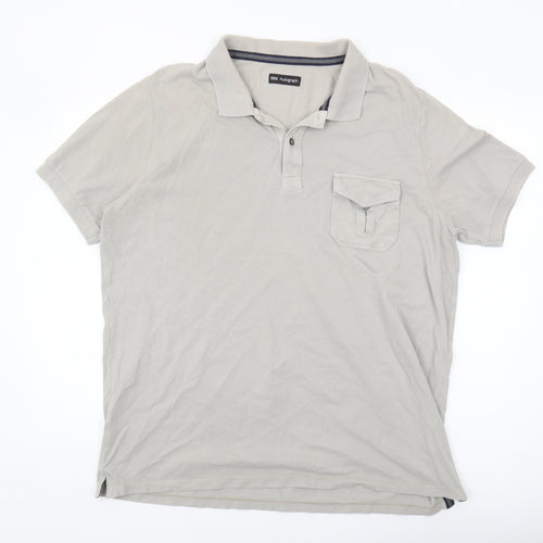 Marks and Spencer Men's Grey Polo Shirt XL