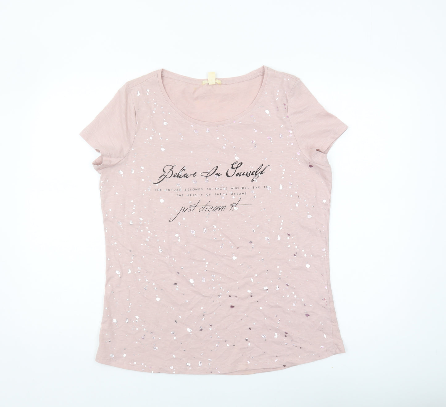 Esprit Women’s Pink T-Shirt, Size L, Sequin Accent