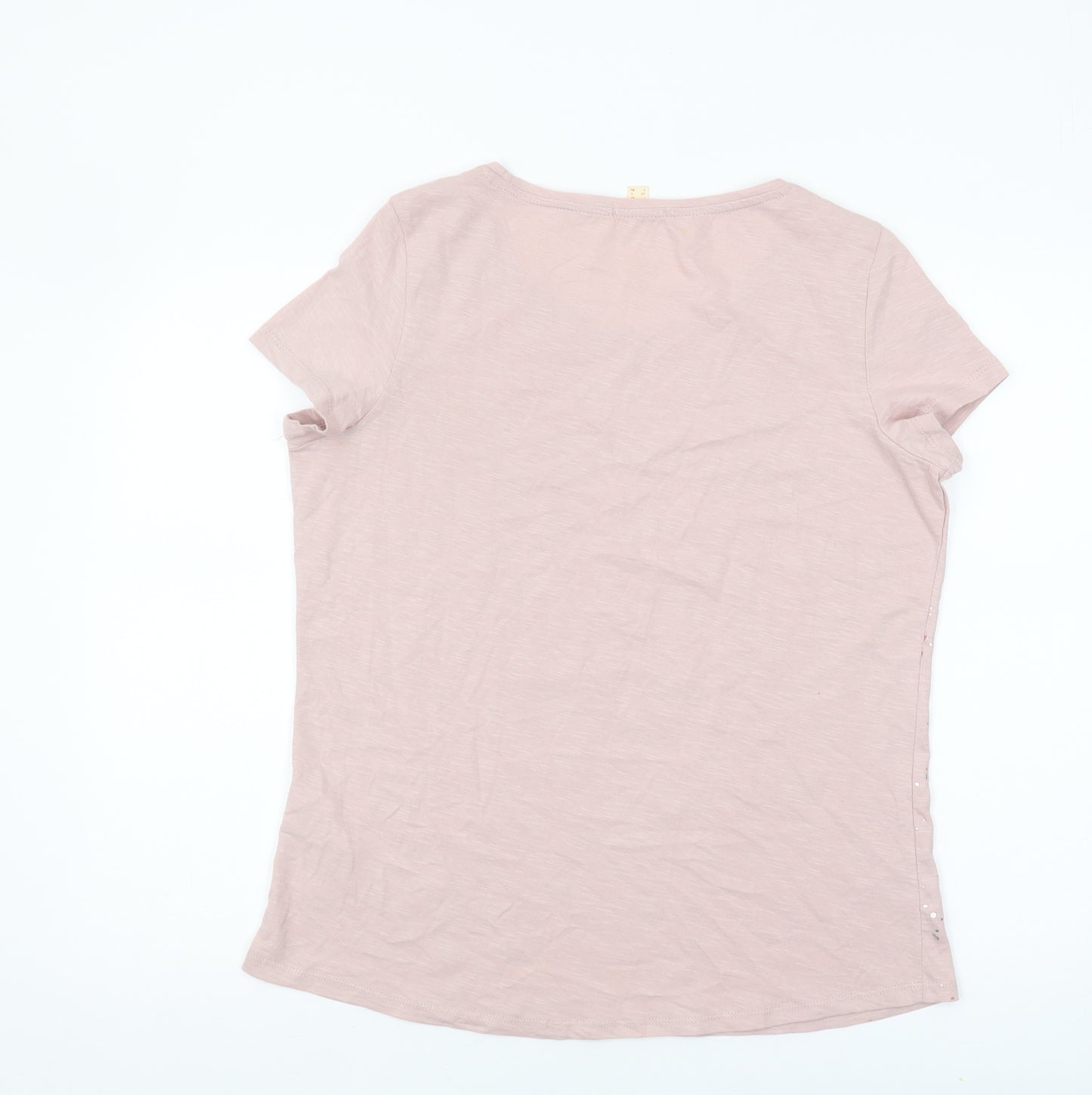 Esprit Women’s Pink T-Shirt, Size L, Sequin Accent