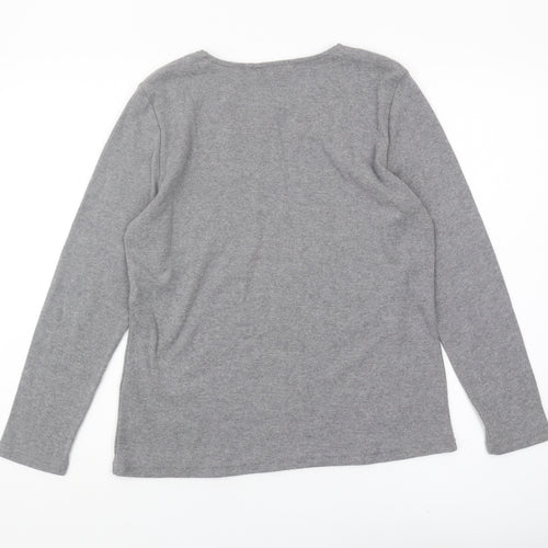 Anna Rose Women's Grey Long Sleeve Casual T-Shirt M