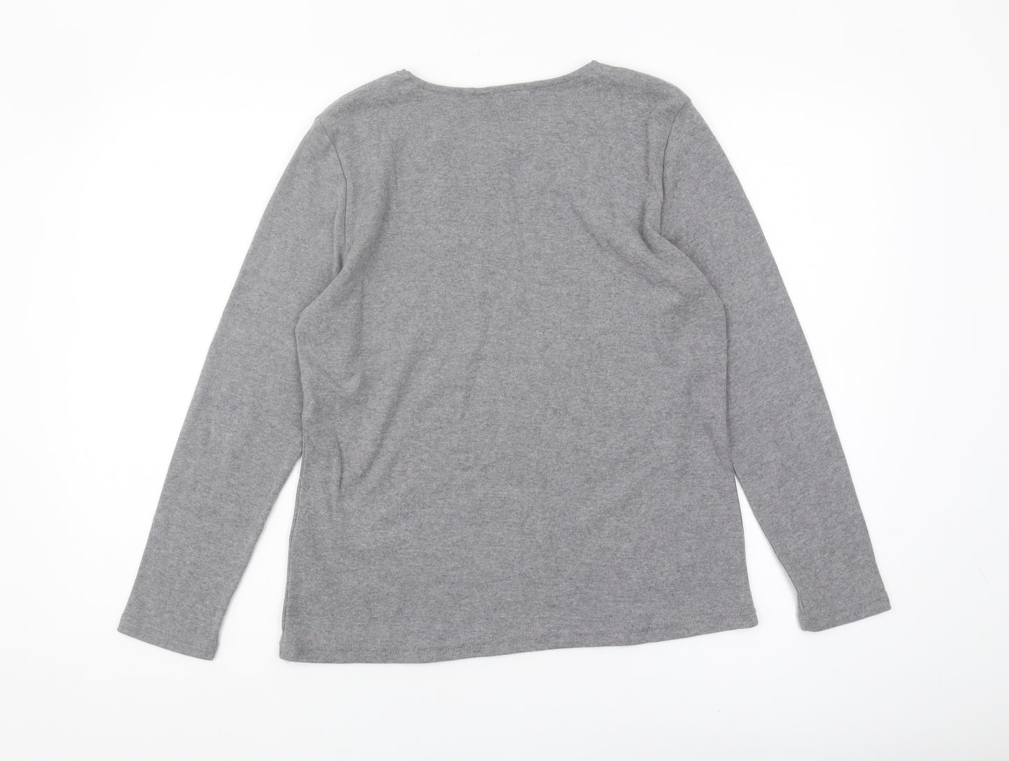 Anna Rose Women's Grey Long Sleeve Casual T-Shirt M