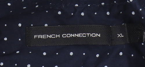 French Connection Men's Blue XL Polka Dot Button-Up Shirt