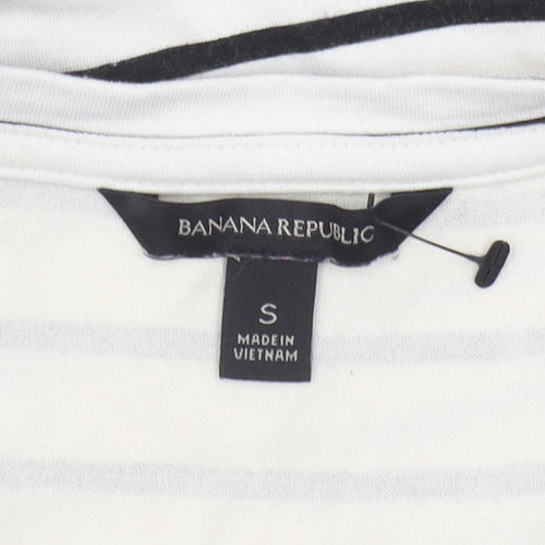 Banana Republic Women's White Striped Shift Dress S