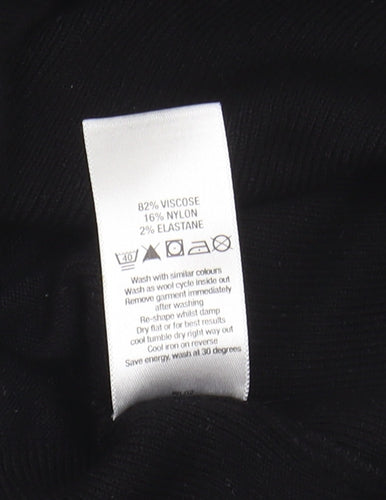 Wallis Women's Black Pullover Mock Neck Jumper Size 12