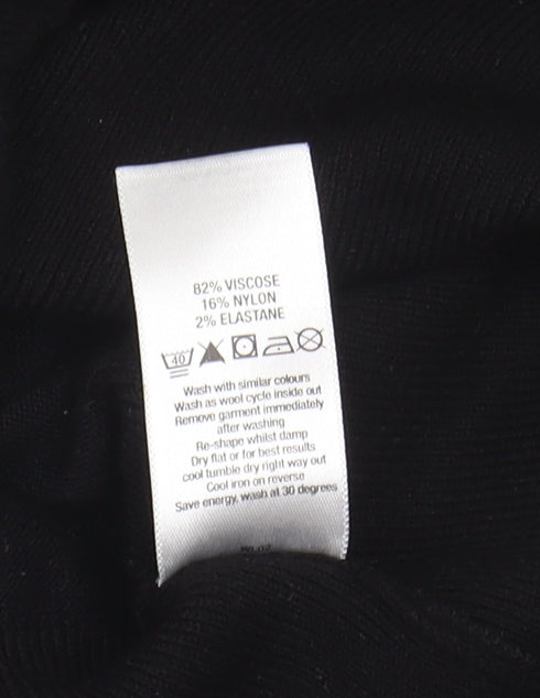 Wallis Women's Black Pullover Mock Neck Jumper Size 12