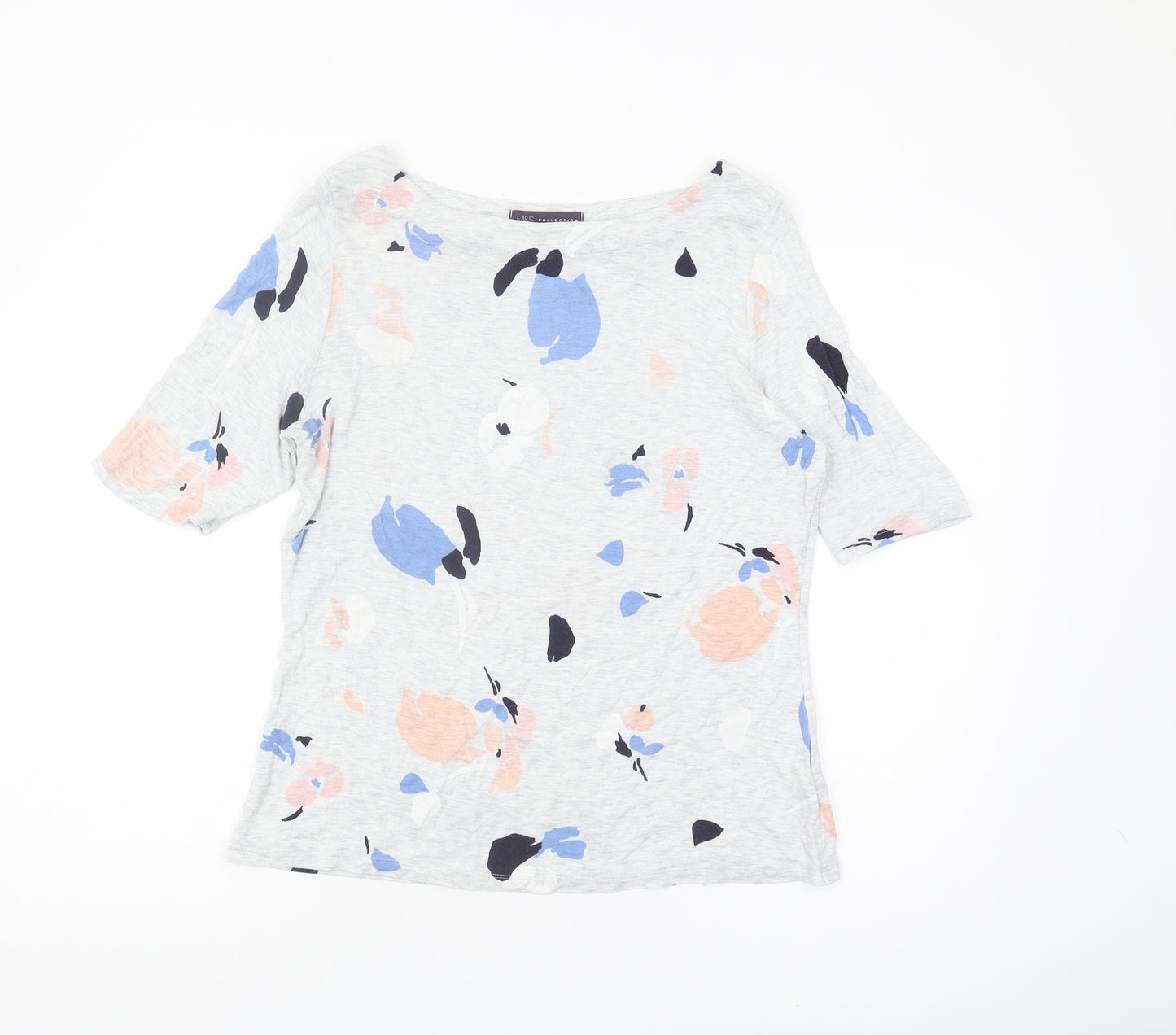 Marks and Spencer Women's Grey Floral Top Size 14