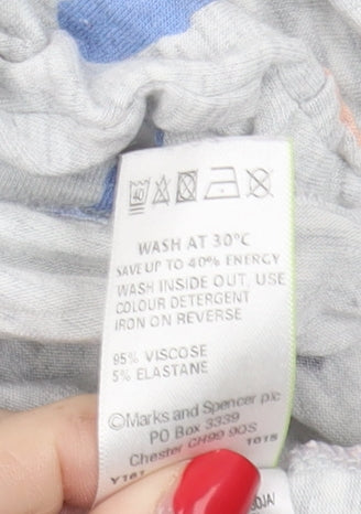 Marks and Spencer Women's Grey Floral Top Size 14