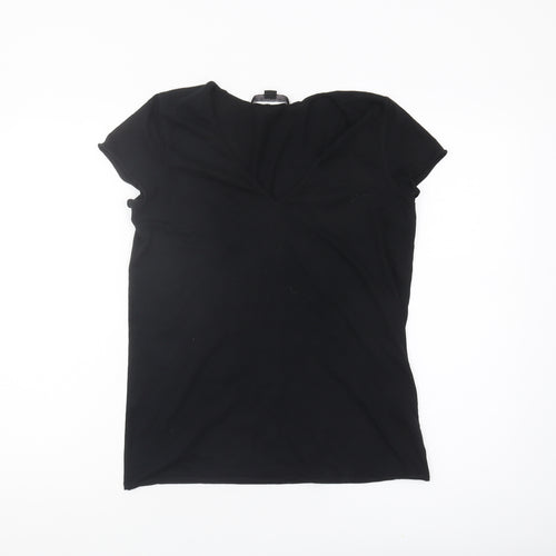 AllSaints Women's Black XS V-Neck T-Shirt