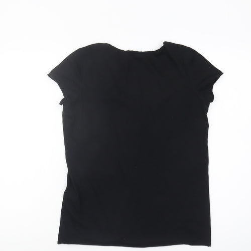 AllSaints Women's Black XS V-Neck T-Shirt