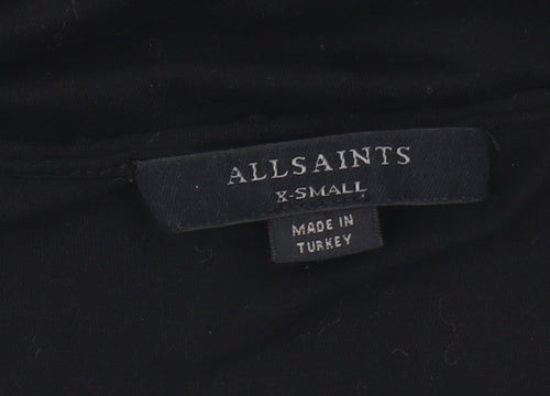 AllSaints Women's Black XS V-Neck T-Shirt