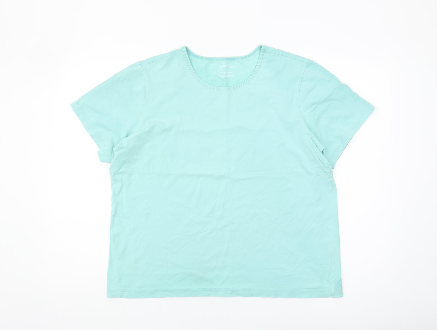 Orvis Women's Blue T-Shirt, L, Cotton, Casual Comfort