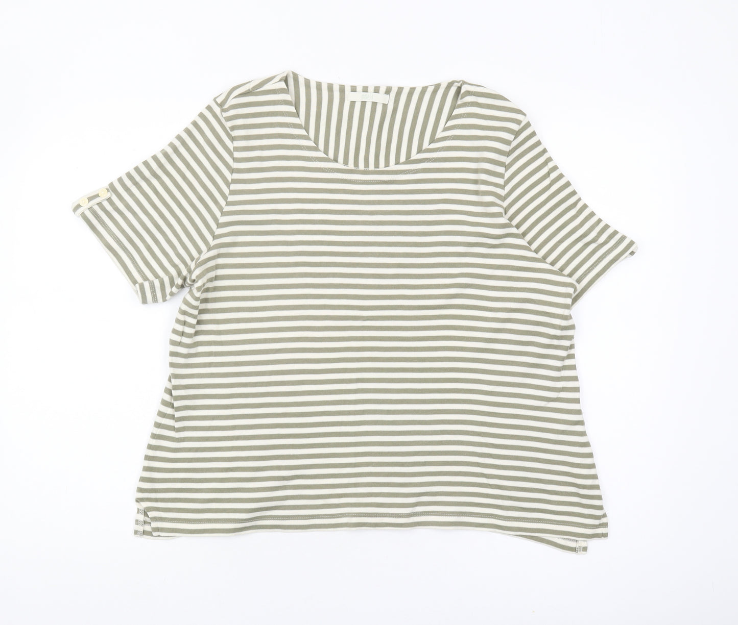 Marks and Spencer Women's Striped T-Shirt, Khaki, 18
