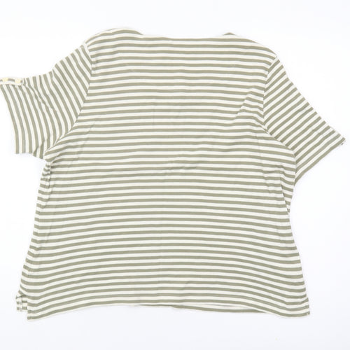 Marks and Spencer Women's Striped T-Shirt, Khaki, 18