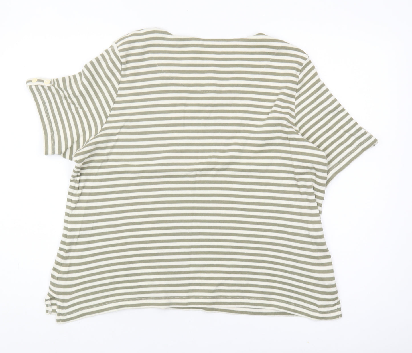 Marks and Spencer Women's Striped T-Shirt, Khaki, 18
