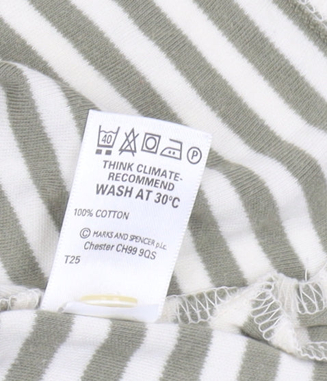Marks and Spencer Women's Striped T-Shirt, Khaki, 18