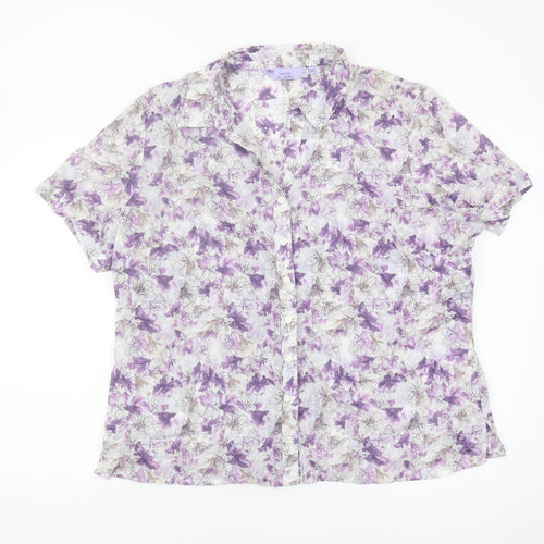 Honor Millburn Women's Purple Floral Button-Up Shirt