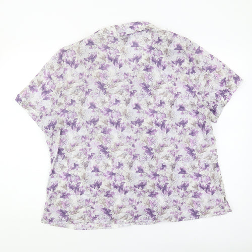 Honor Millburn Women's Purple Floral Button-Up Shirt
