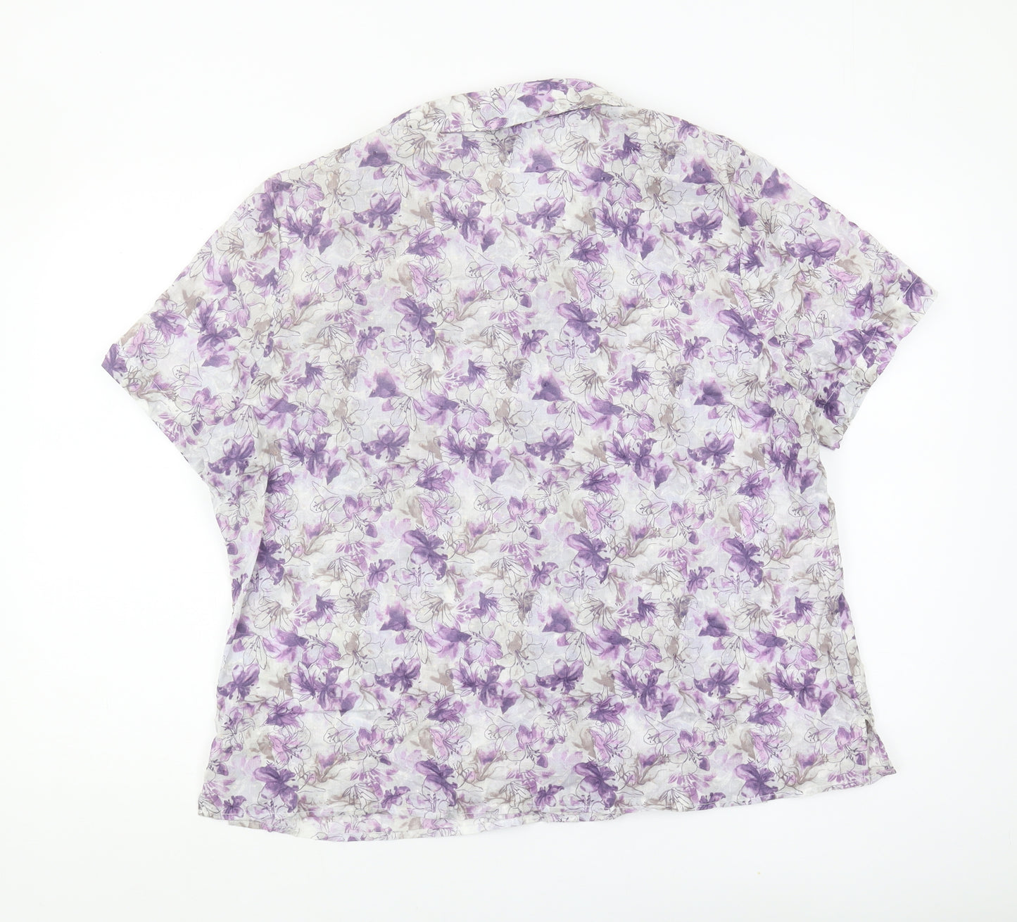 Honor Millburn Women's Purple Floral Button-Up Shirt