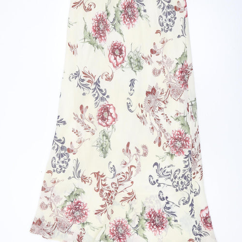 Wallis Women’s Ivory Floral Midi Skirt Size 16