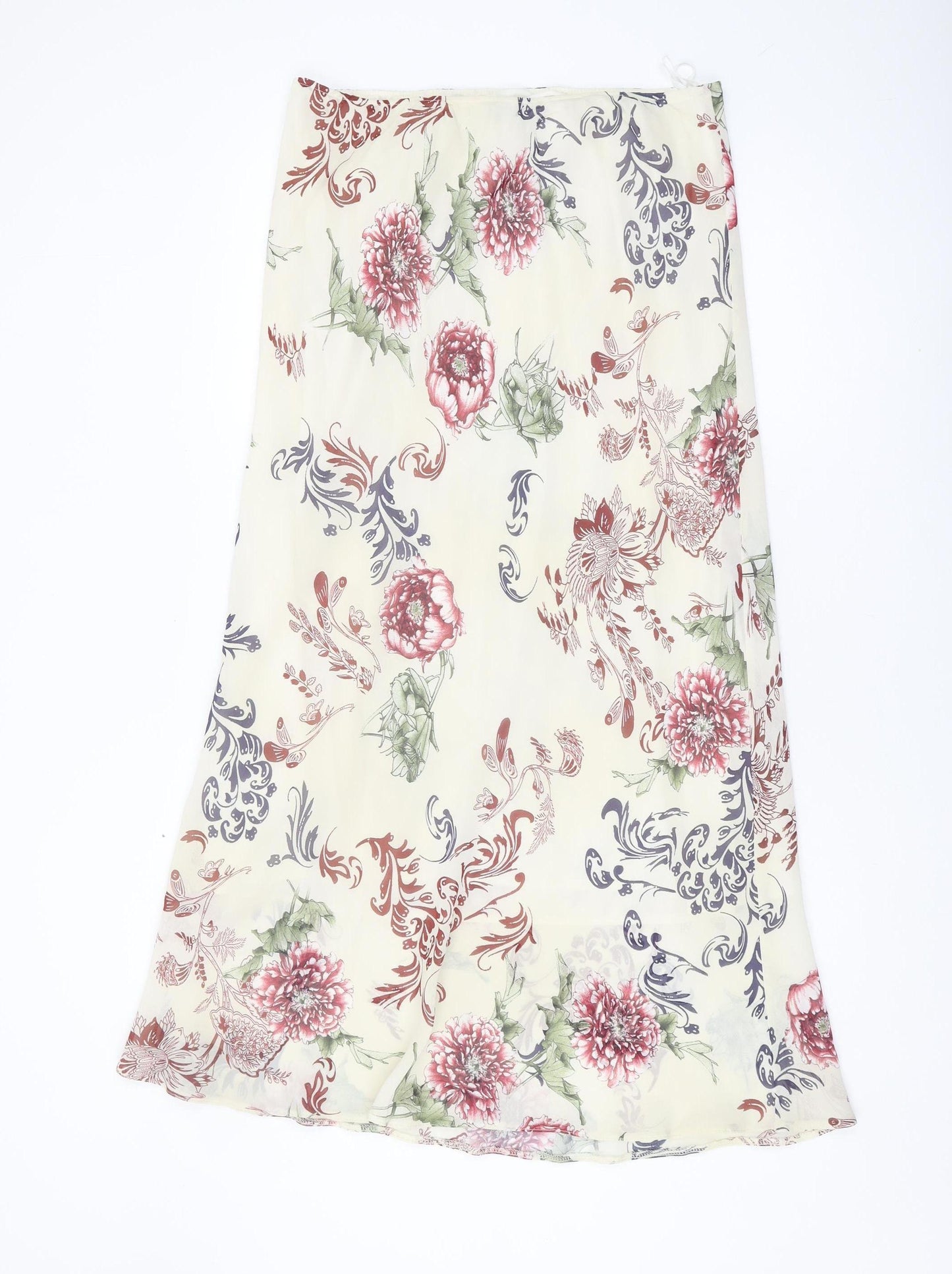 Wallis Women’s Ivory Floral Midi Skirt Size 16
