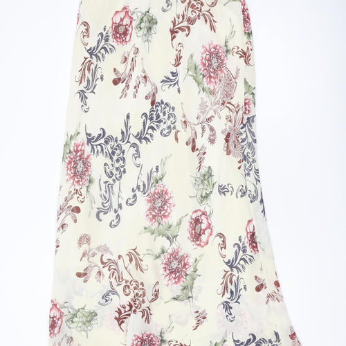 Wallis Women’s Ivory Floral Midi Skirt Size 16