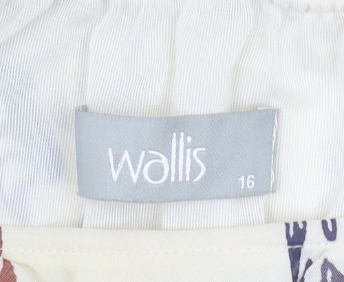 Wallis Women’s Ivory Floral Midi Skirt Size 16