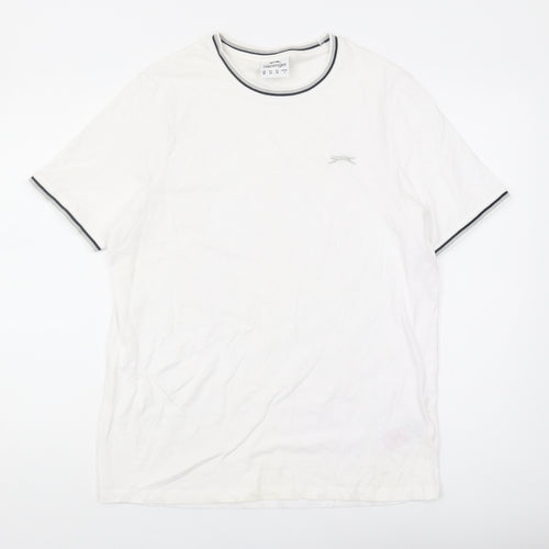 Slazenger Men's White Crew Neck T-Shirt Medium
