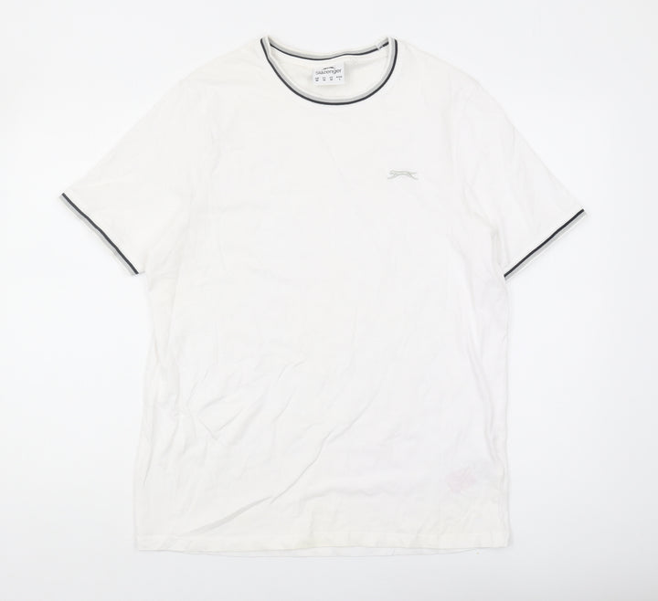 Slazenger Men's White Crew Neck T-Shirt Medium