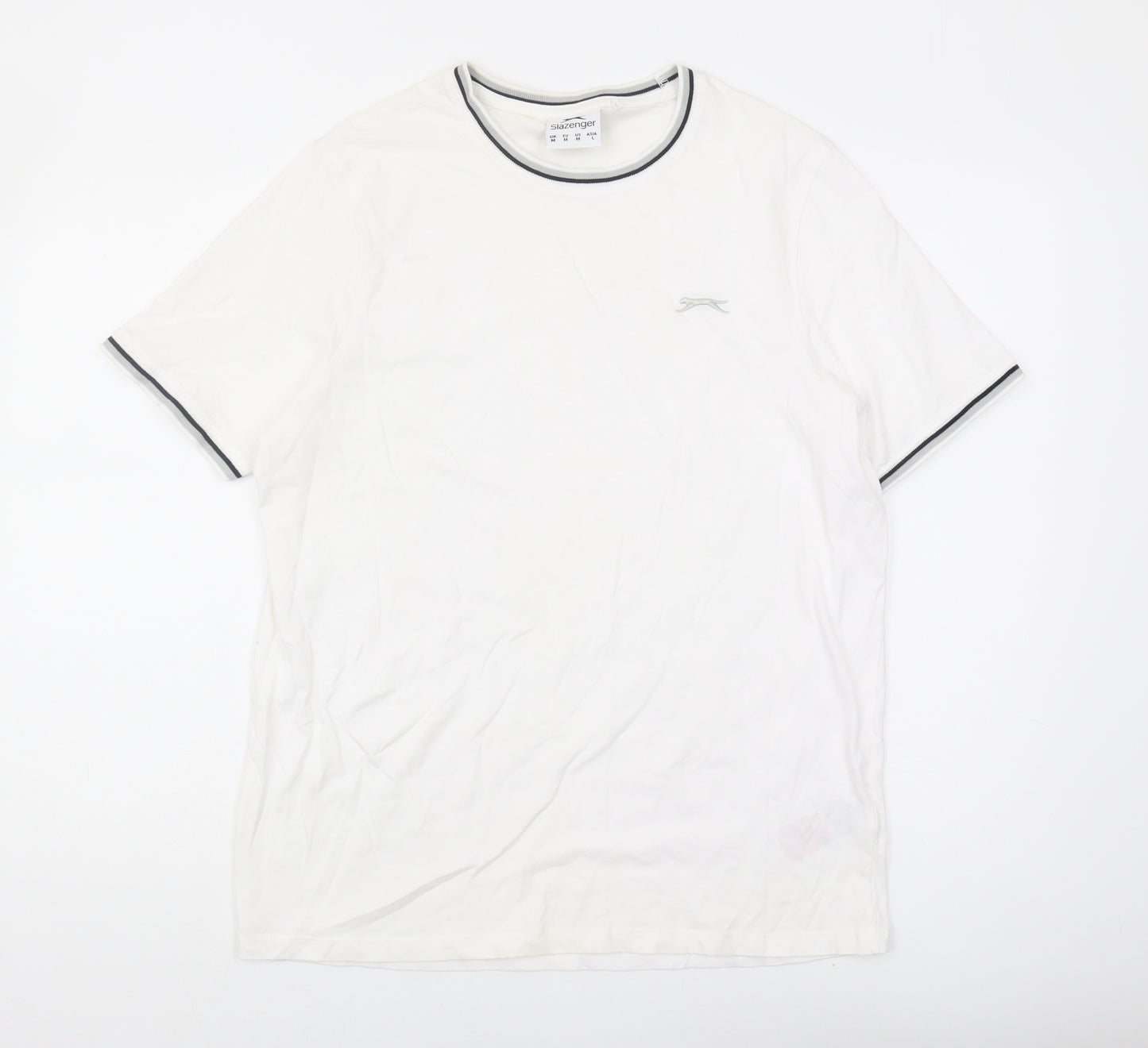 Slazenger Men's White Crew Neck T-Shirt Medium