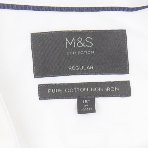 Marks and Spencer Men's White Regular Fit Shirt