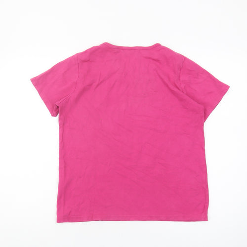 Isle Women's Pink Cotton T-Shirt, Size M