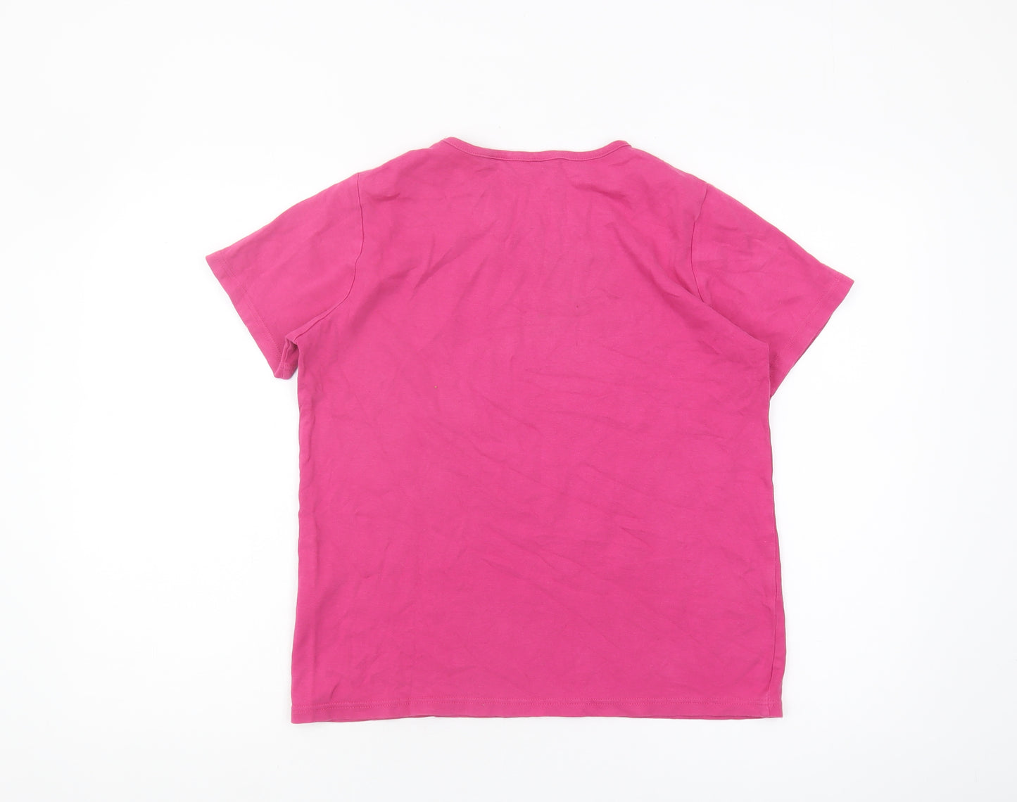 Isle Women's Pink Cotton T-Shirt, Size M