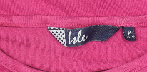 Isle Women's Pink Cotton T-Shirt, Size M