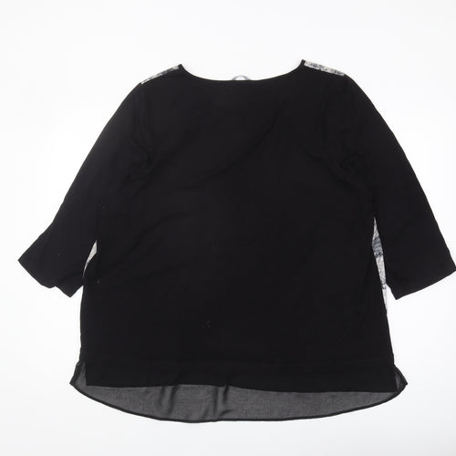 Bm Casual Women's Black Floral 3/4 Sleeve Blouse Size 24