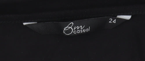 Bm Casual Women's Black Floral 3/4 Sleeve Blouse Size 24