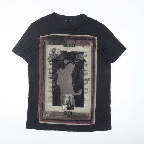 AllSaints Men's Black Graphic Print T-Shirt L