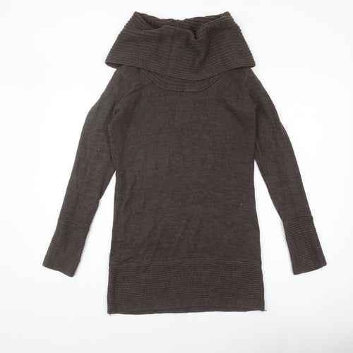 H&M Women's Brown Cowl Neck Knit Pullover Jumper S