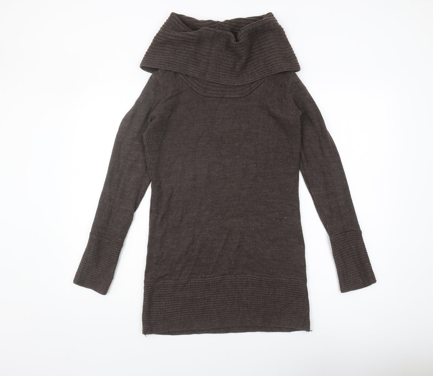 H&M Women's Brown Cowl Neck Knit Pullover Jumper S