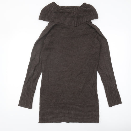 H&M Women's Brown Cowl Neck Knit Pullover Jumper S
