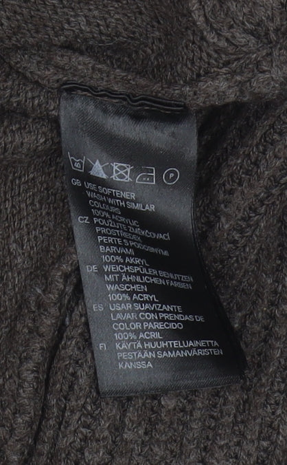 H&M Women's Brown Cowl Neck Knit Pullover Jumper S