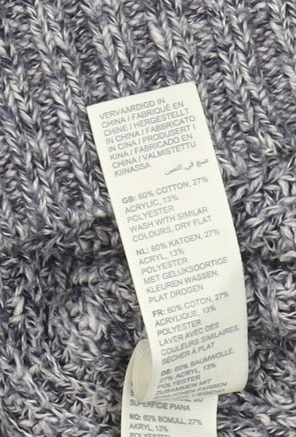 Fat Face Women's Grey Chunky-Knit Pullover Jumper Size 10