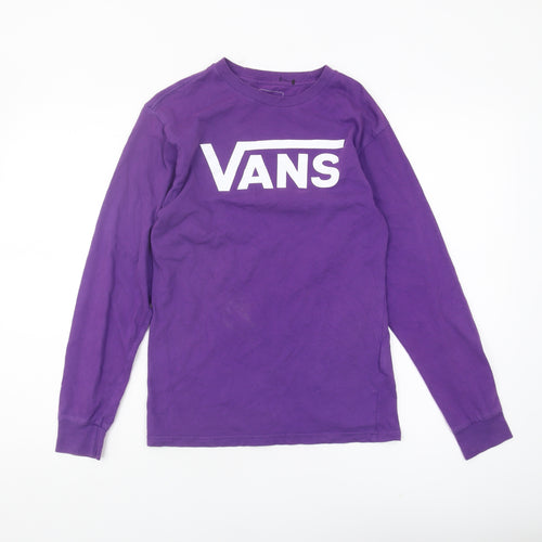 Vans Unisex Purple Long Sleeve T-Shirt in Small Classic Fit