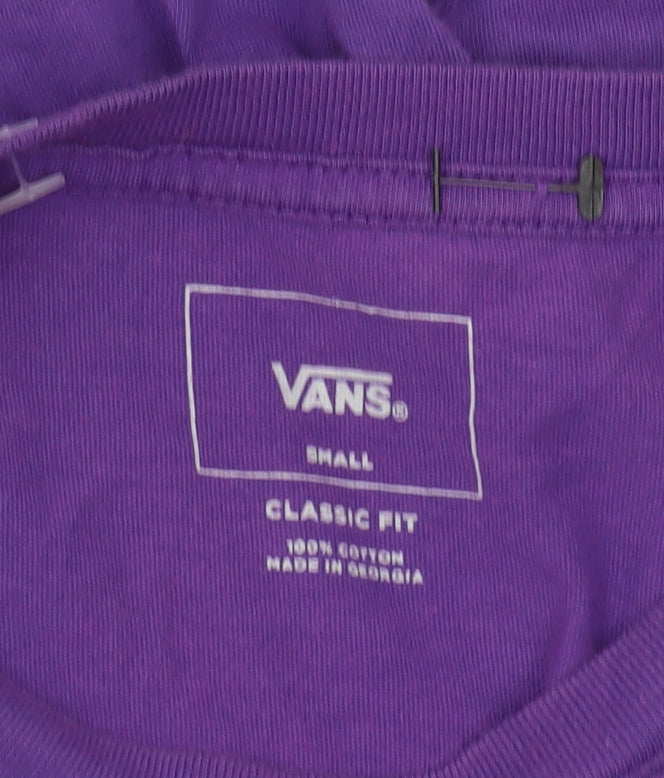 Vans Unisex Purple Long Sleeve T-Shirt in Small Classic Fit