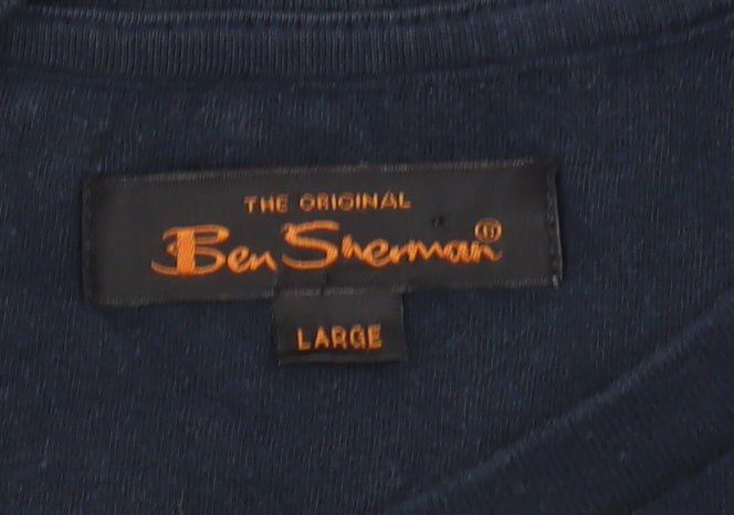 Ben Sherman Men's Blue Car Graphic T-Shirt Size L