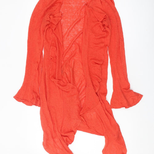 Ghost Women's Orange Open-Knit Cardigan Size 12