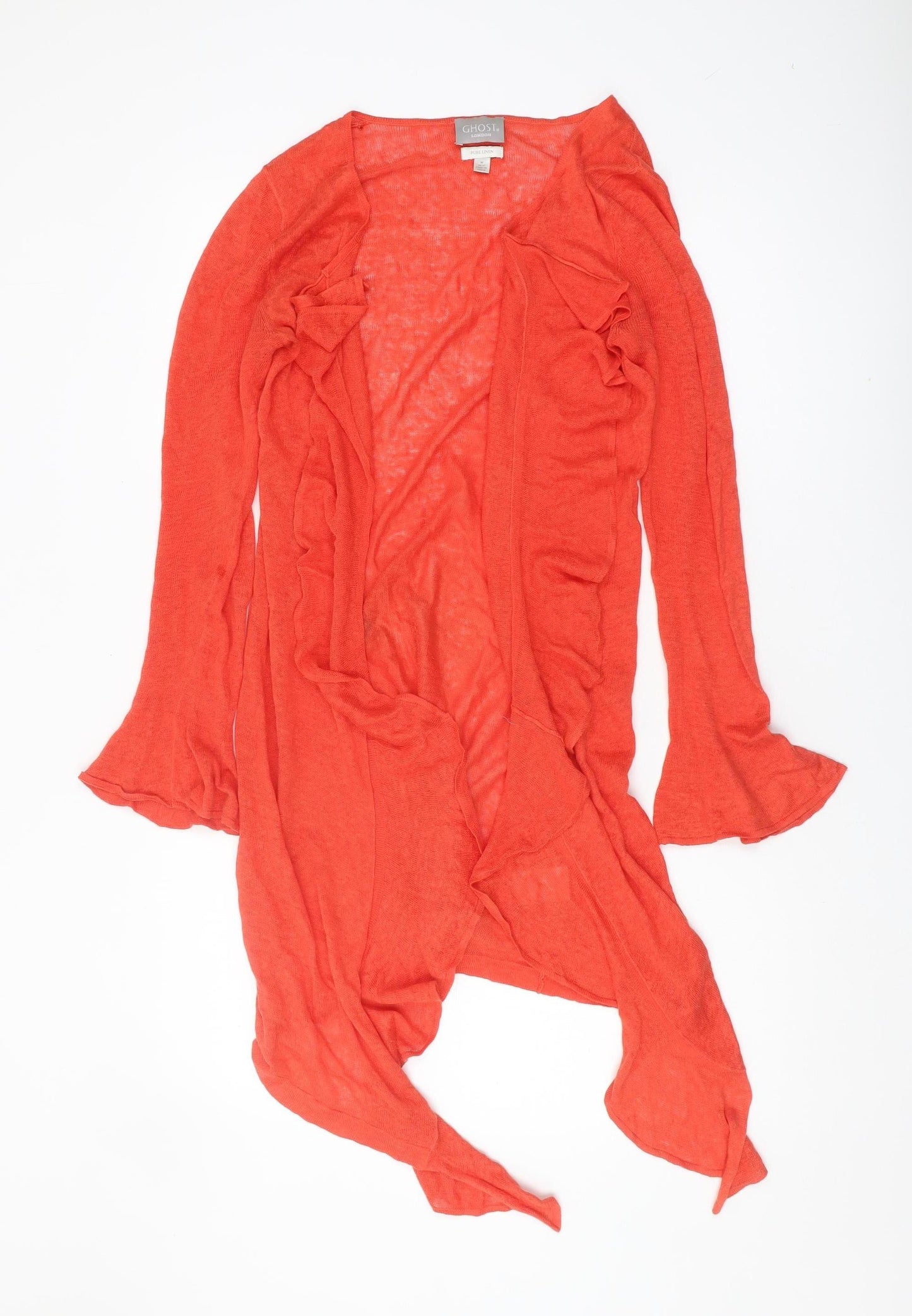 Ghost Women's Orange Open-Knit Cardigan Size 12