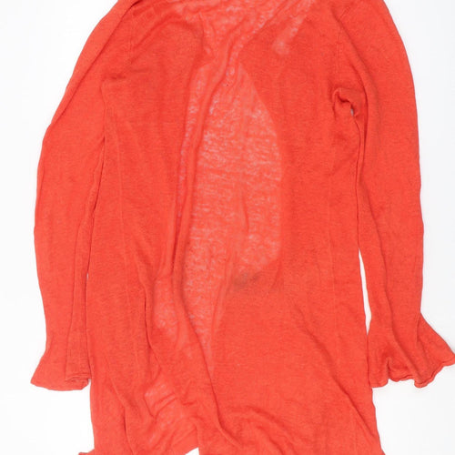 Ghost Women's Orange Open-Knit Cardigan Size 12