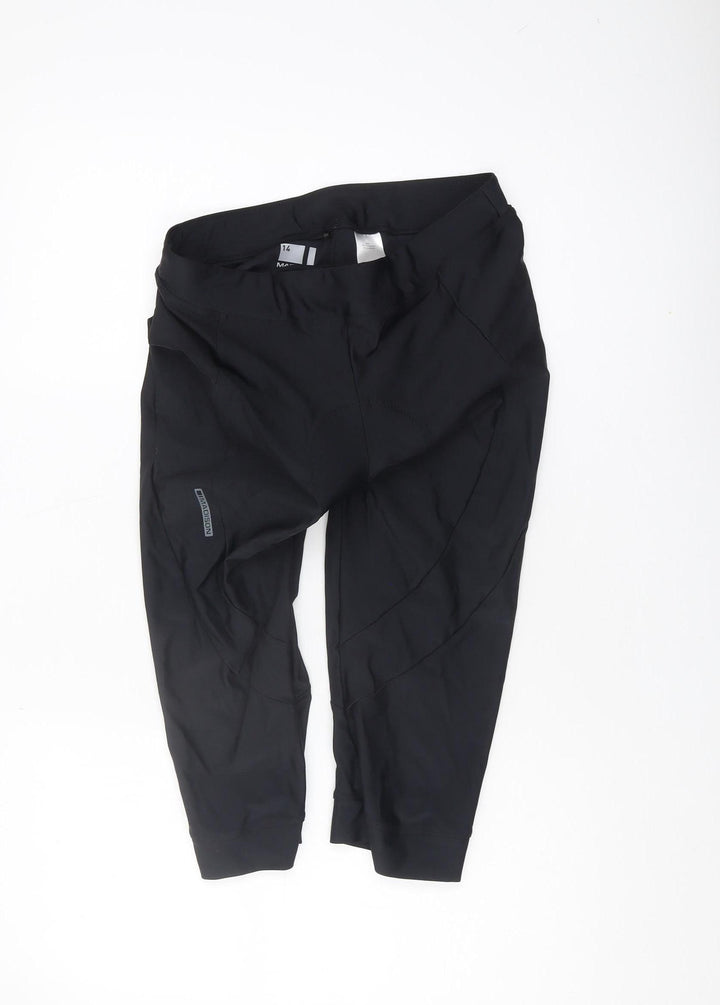 Madison Women's Black Activewear Trousers, Size 14, Elastic Waist
